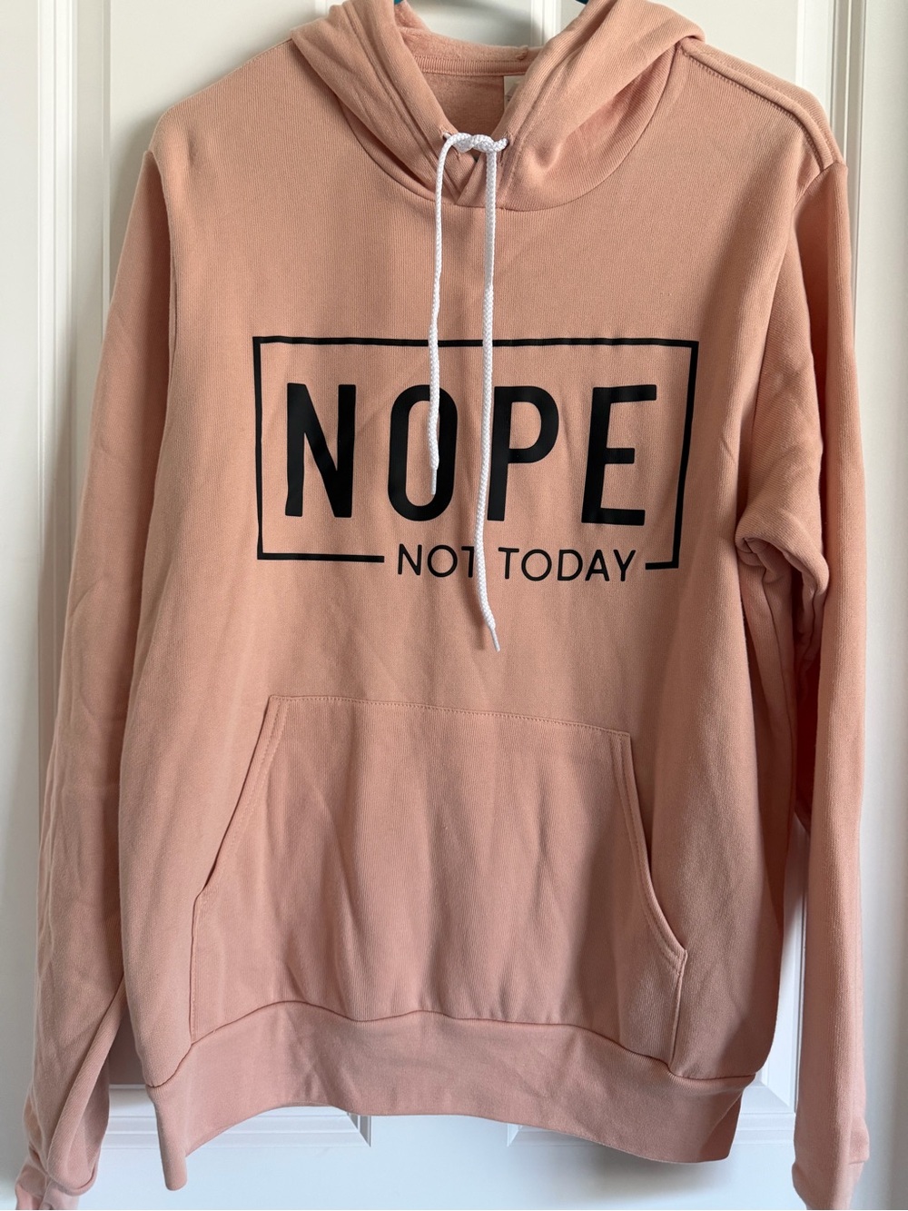 Bella Canvas Peach Pullover Hoodie with White Drawstrings